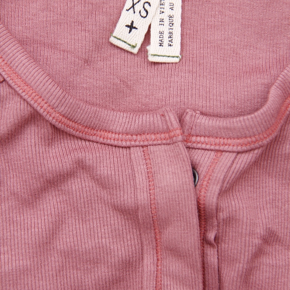 Free People Megs Ribbed Tee Washed Red - Picture 3 of 4